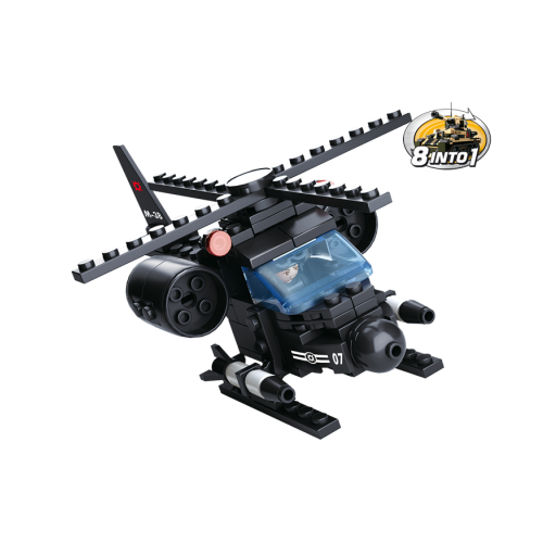 M38-B0587G - Sluban - Army Helicopter - 93 PCS - Display Sluban Army Helicopter - 93 PCS